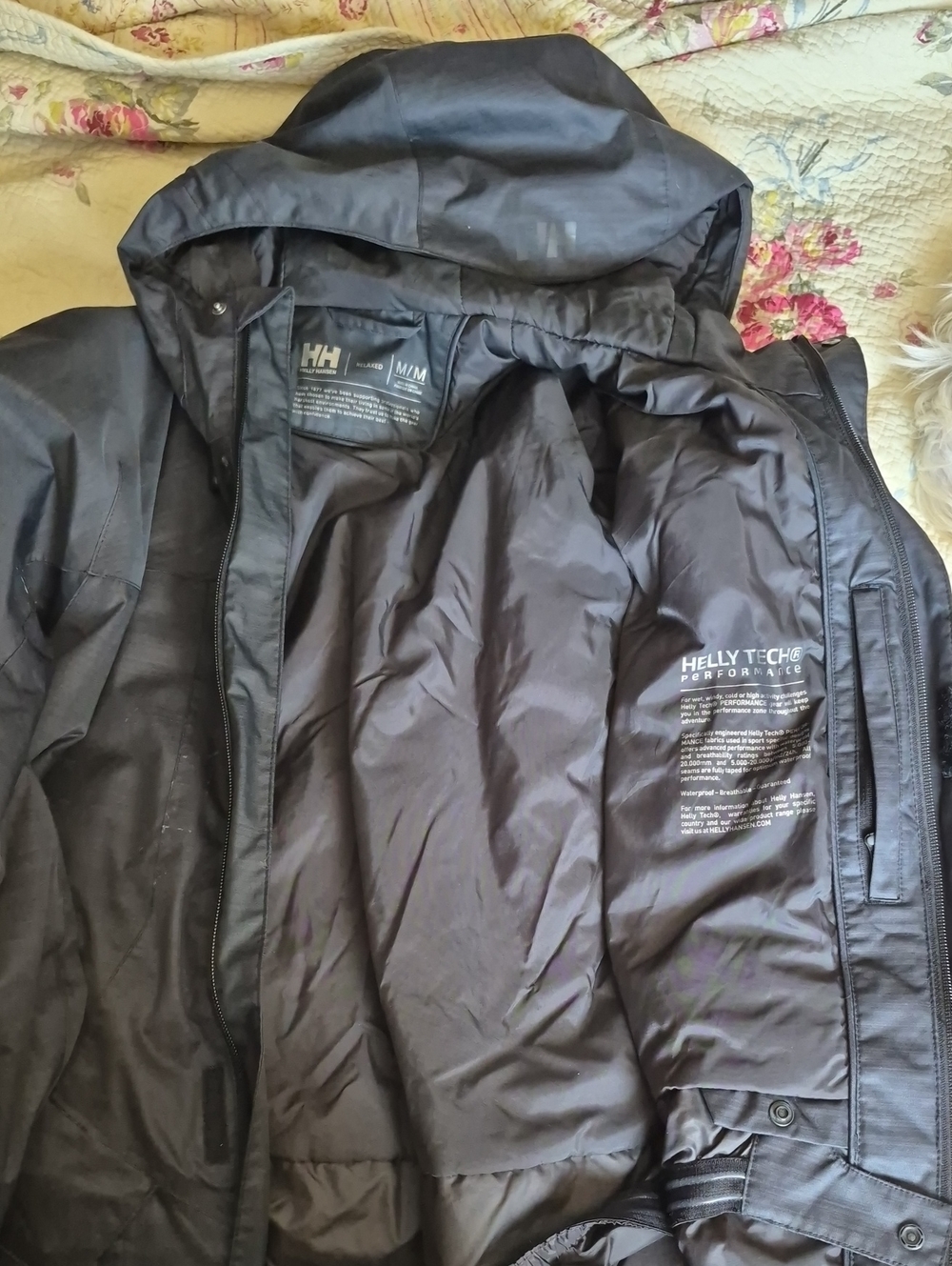 Helly Hansen Black Hooded Helly Tech Raincoat